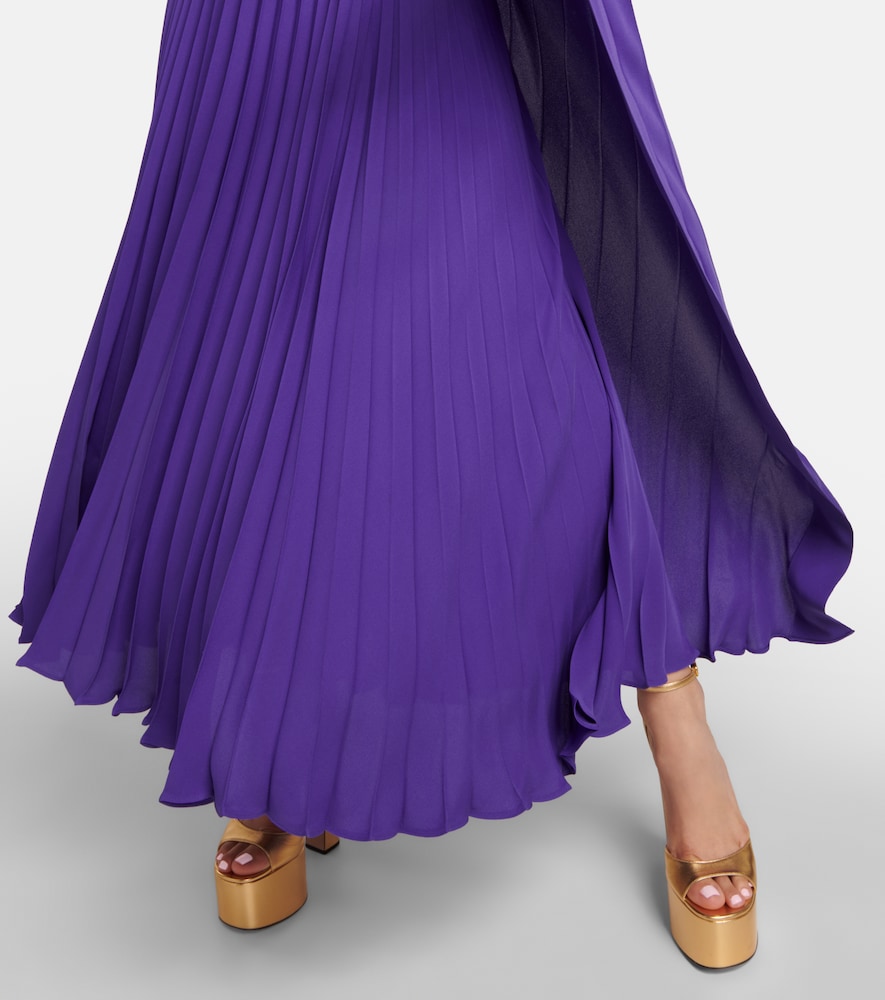 Pleated silk gown