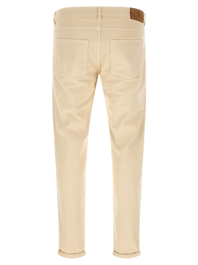 Logo-embroidered jeans - Neutrals
