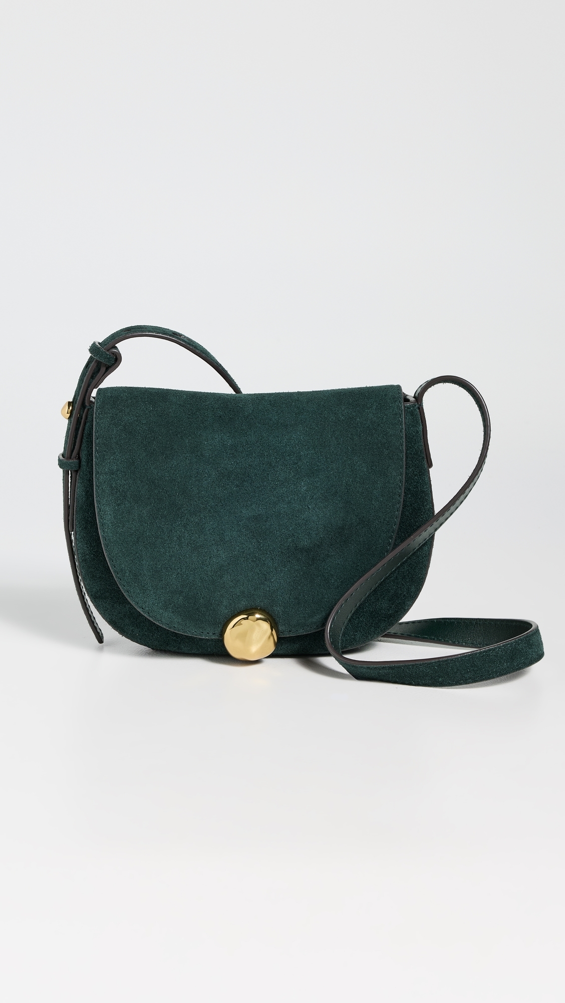 Suede Small Dakota Saddle Crossbody Bag Midnight Forest One Size