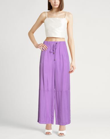 Crème Woman Pants Mauve Size 6 Silk