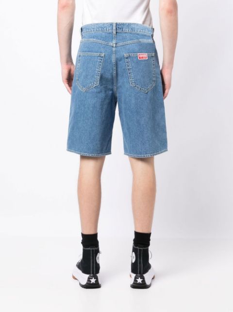 Straight-leg denim shorts