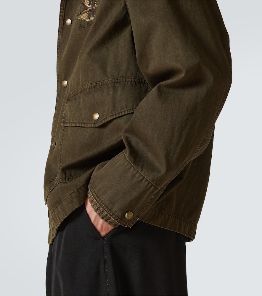 Quilted cropped cotton field jacket