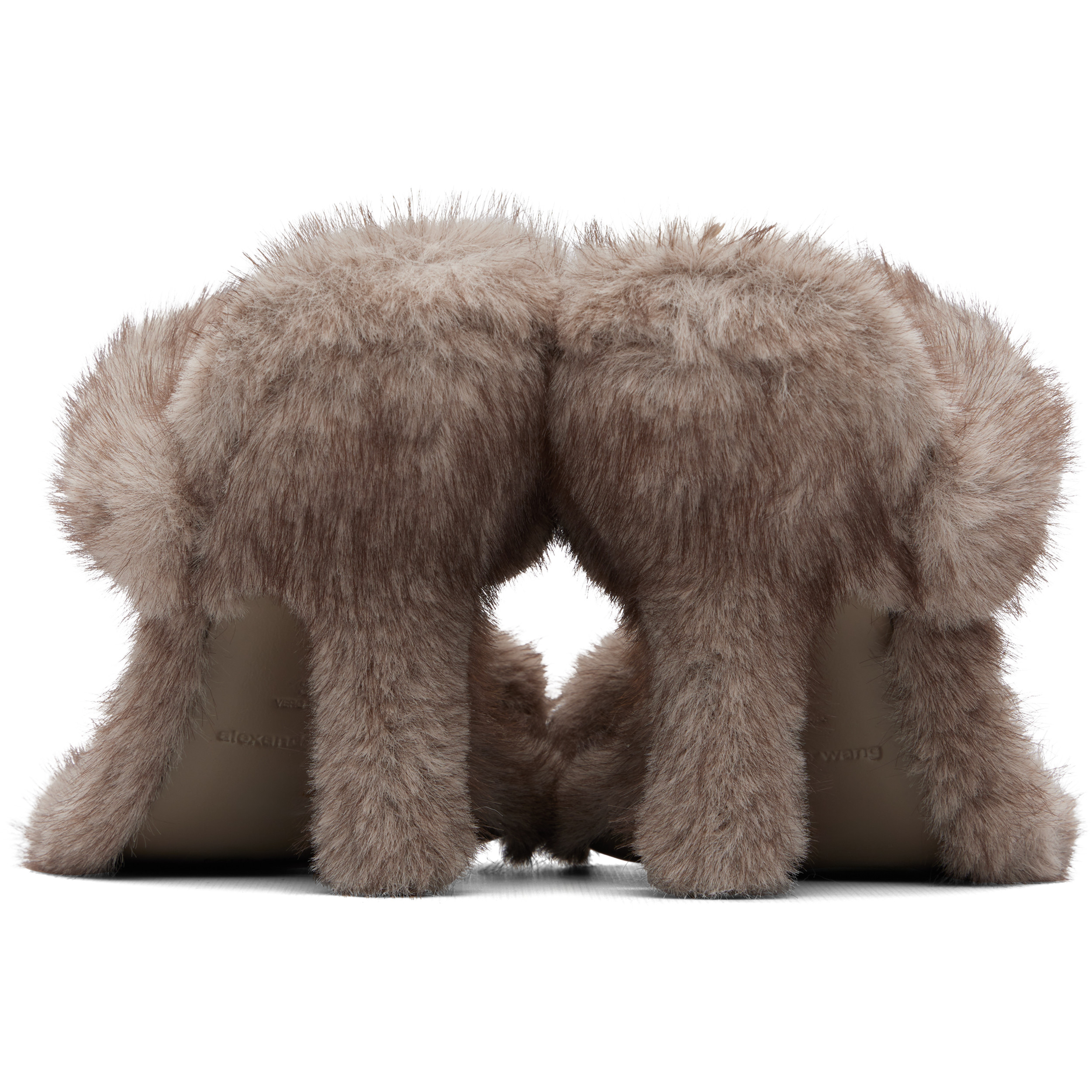 Gray Paloma 105mm Faux-Fur Sandals