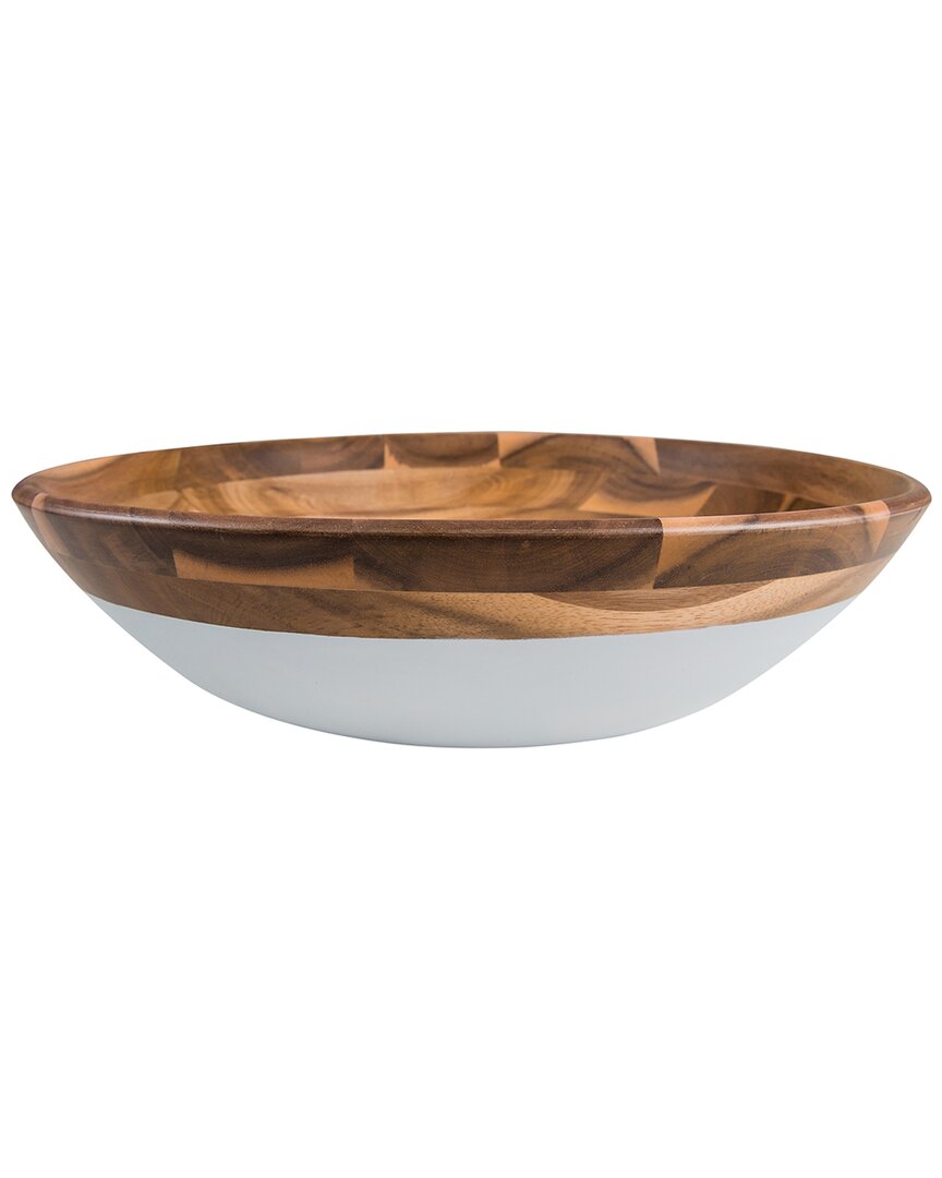 International Large Acacia Bowl with Lacquer Bottom