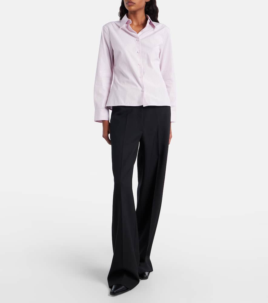 Pinstripe cotton poplin shirt