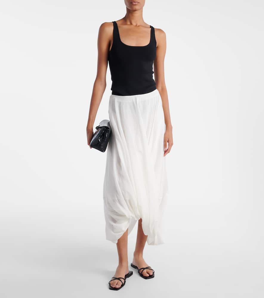 Draped maxi skirt