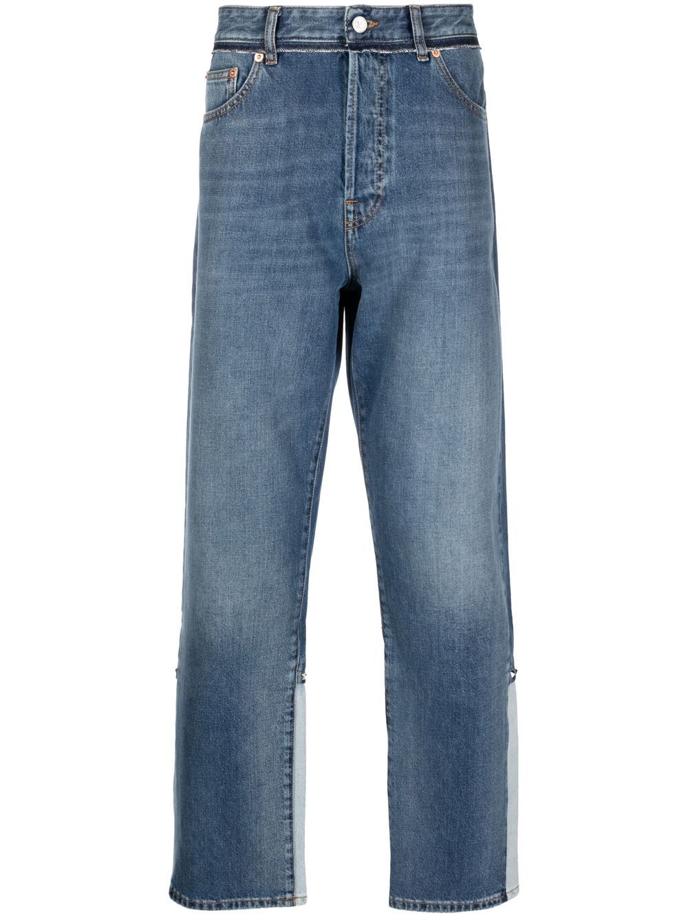 Rockstud-detail straight-leg jeans - Blue
