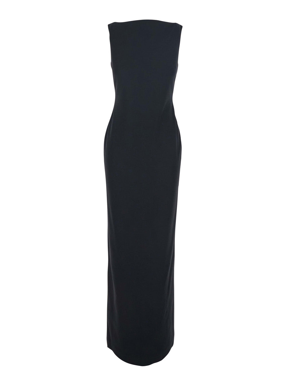 Square Neckline with Cut-Out Back Dress — Black