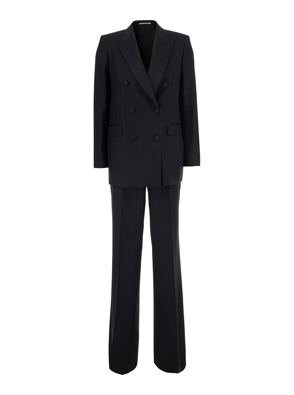 Double-Breasted Pant Suit — Black