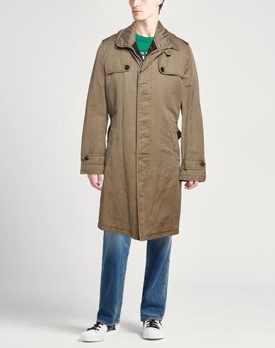 Man Overcoat & Trench Coat Military green Size 36 Cotton