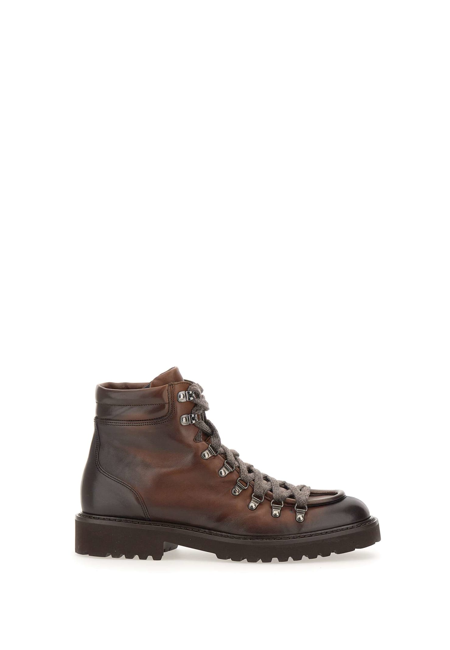 Ankle lace-up fastening boots - Brown