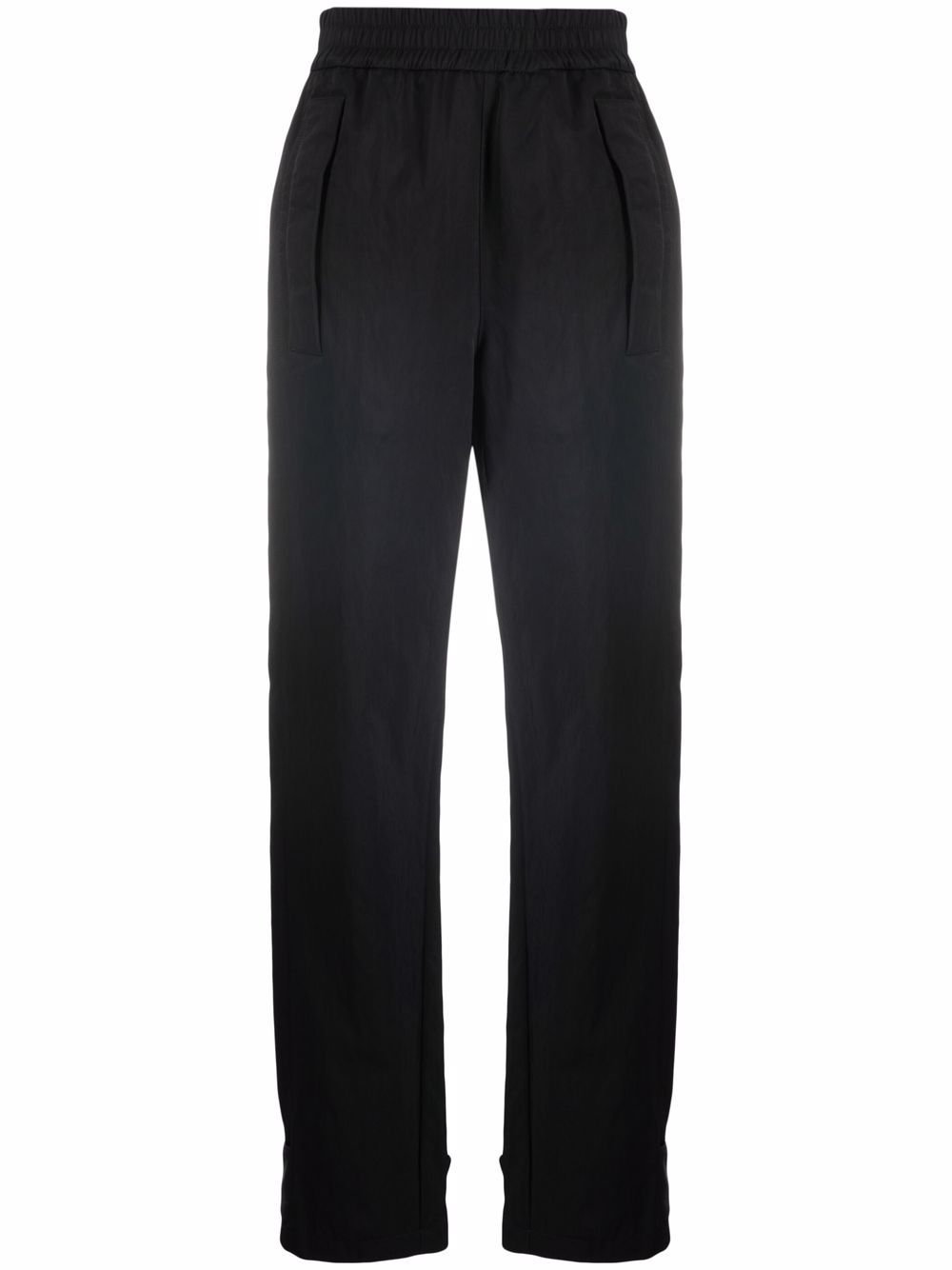 Ankle-strap straight-leg trousers - Black