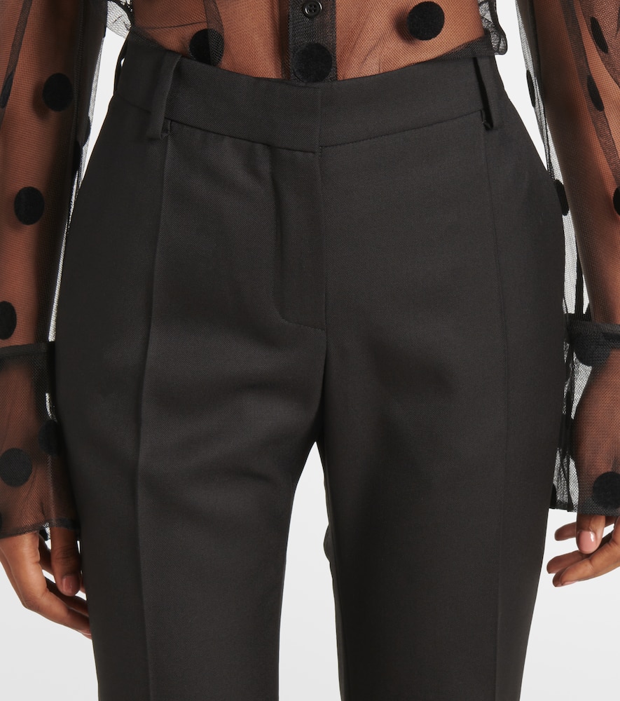 Wool gabardine flared pants