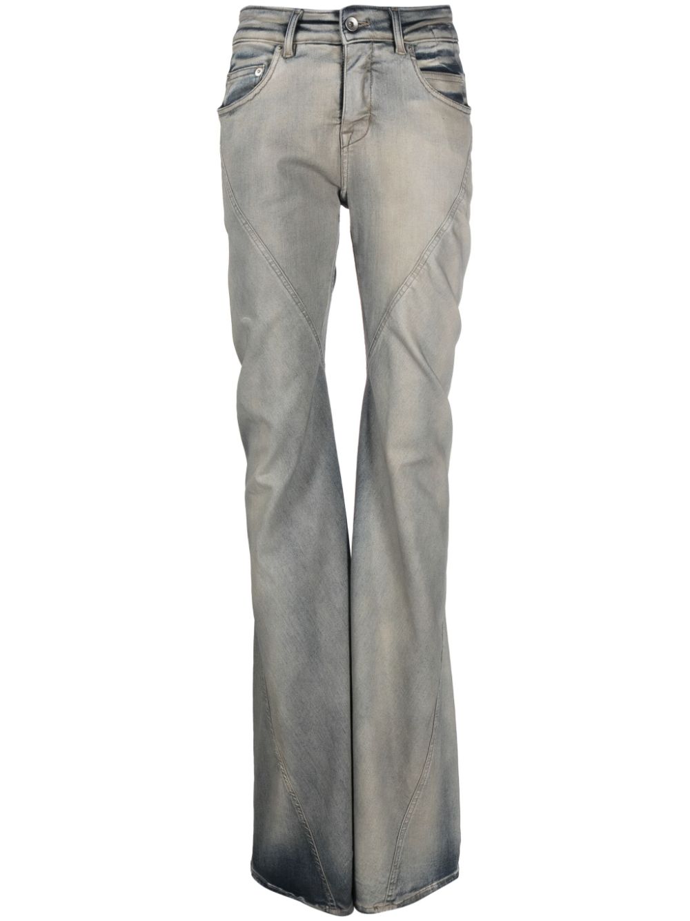 Bias mid-rise straight-leg jeans - Blue