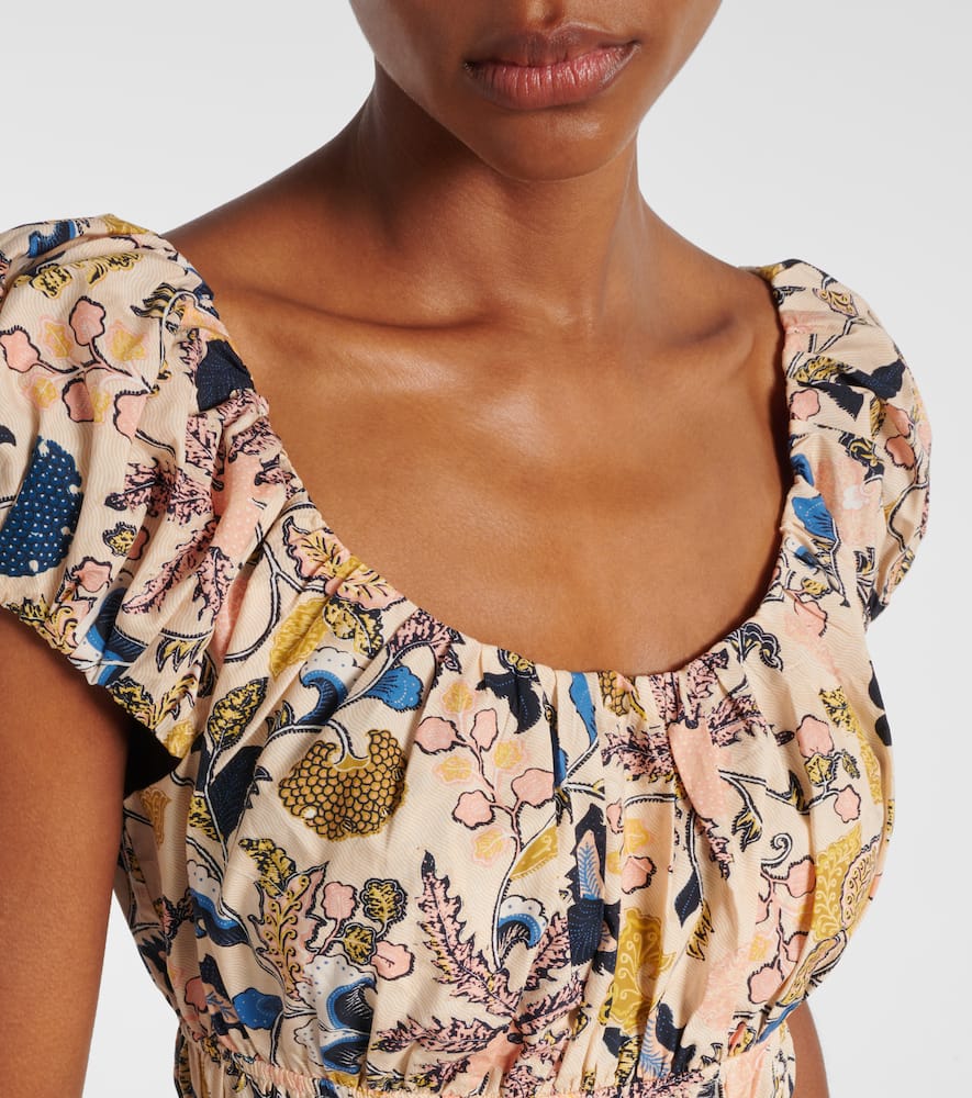 Paloma printed cotton poplin midi dress