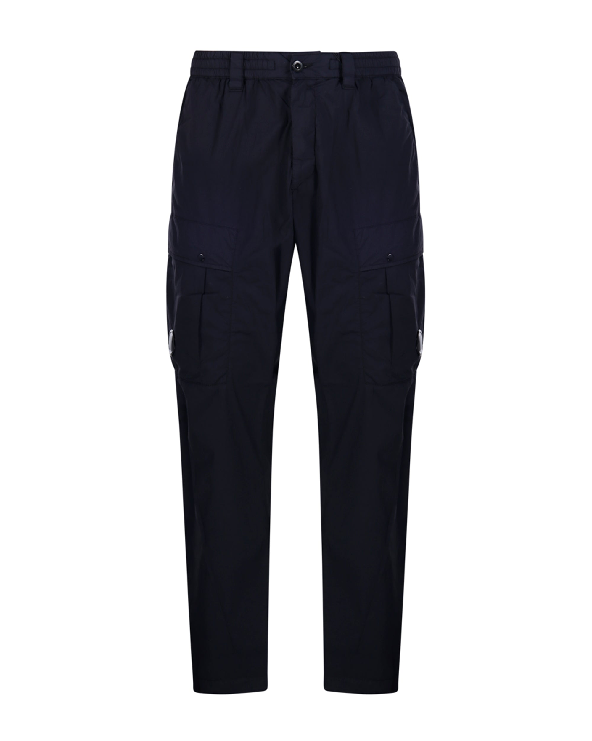 Stretch Cotton Blend Cargo Trousers — Black