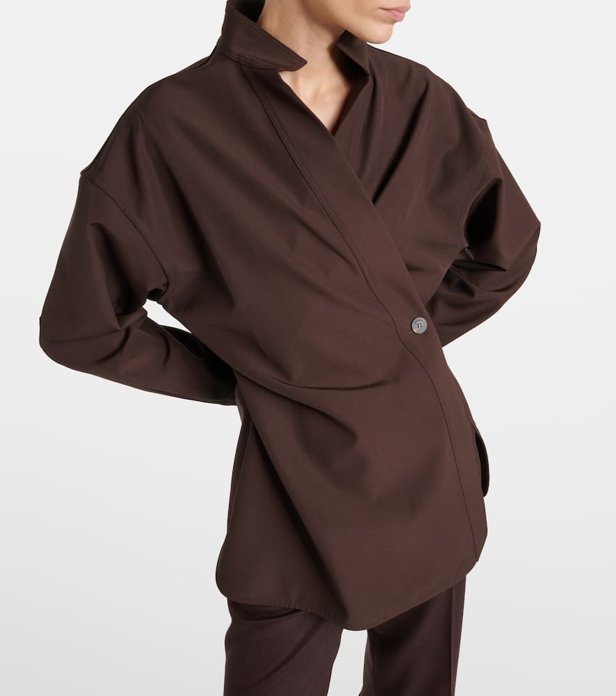 Wrap wool shirt