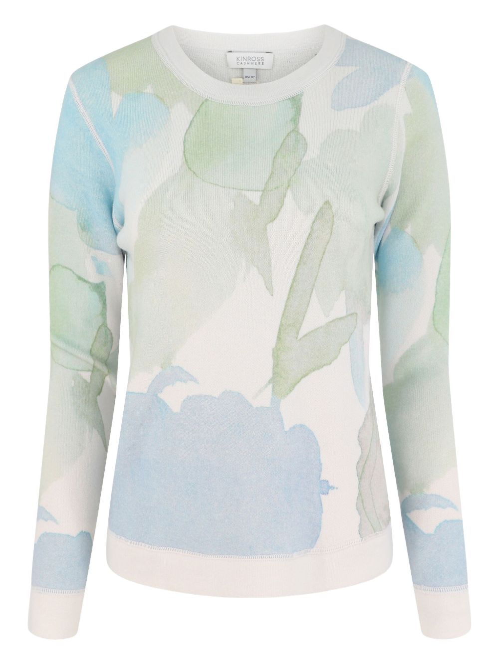 Watercolour-print crew-neck sweatshirt - Neutrals