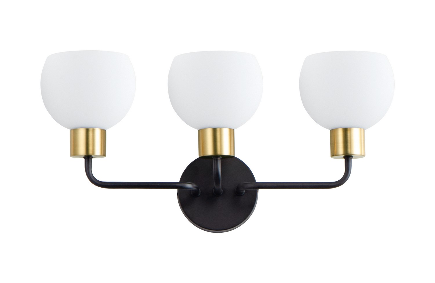 Bronze Satin Brass Three Light Bath Vanity from the Coraline Collection