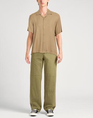 Man Shirt Khaki Size L Viscose