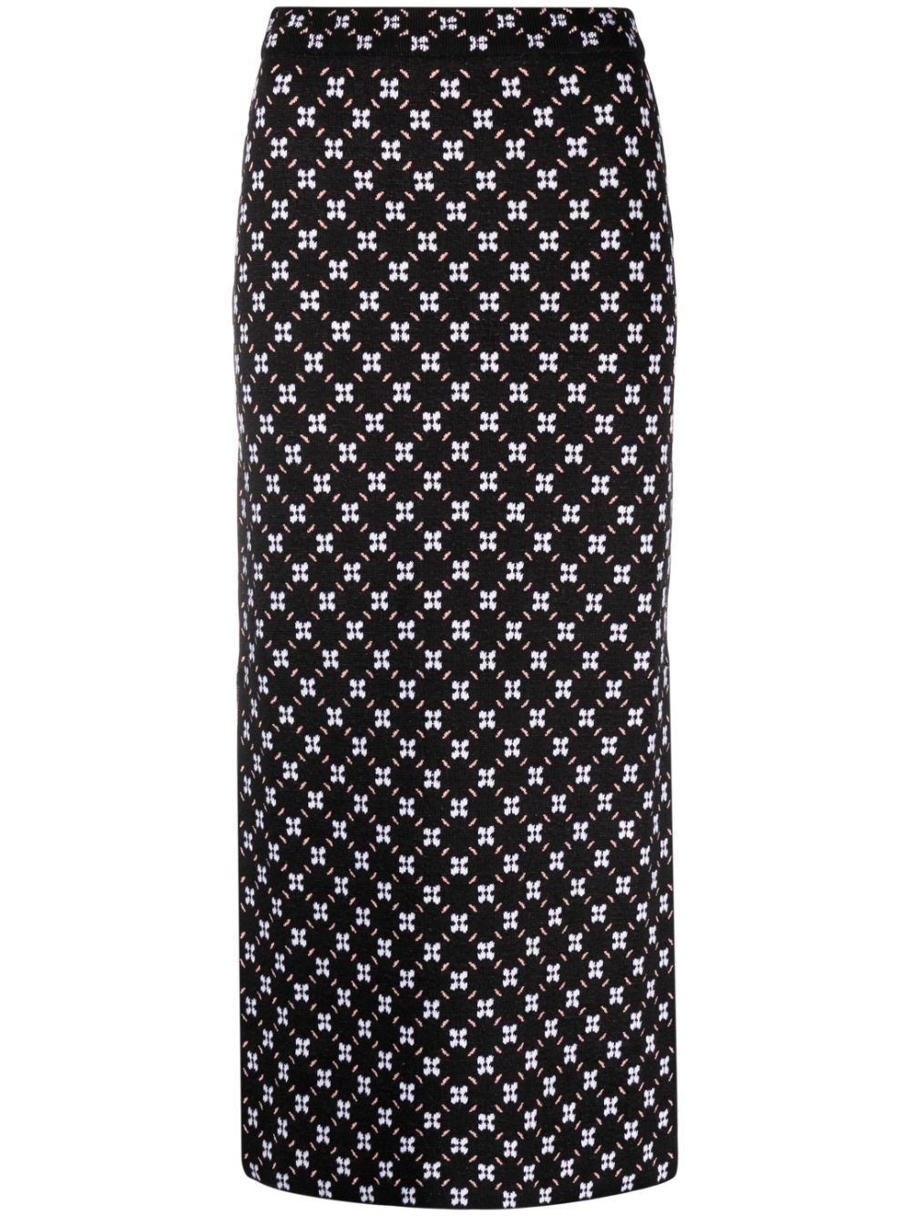 Jacquard knitted skirt - Black