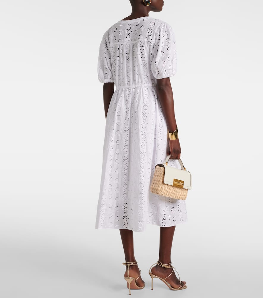 Broderie anglaise cotton midi dress