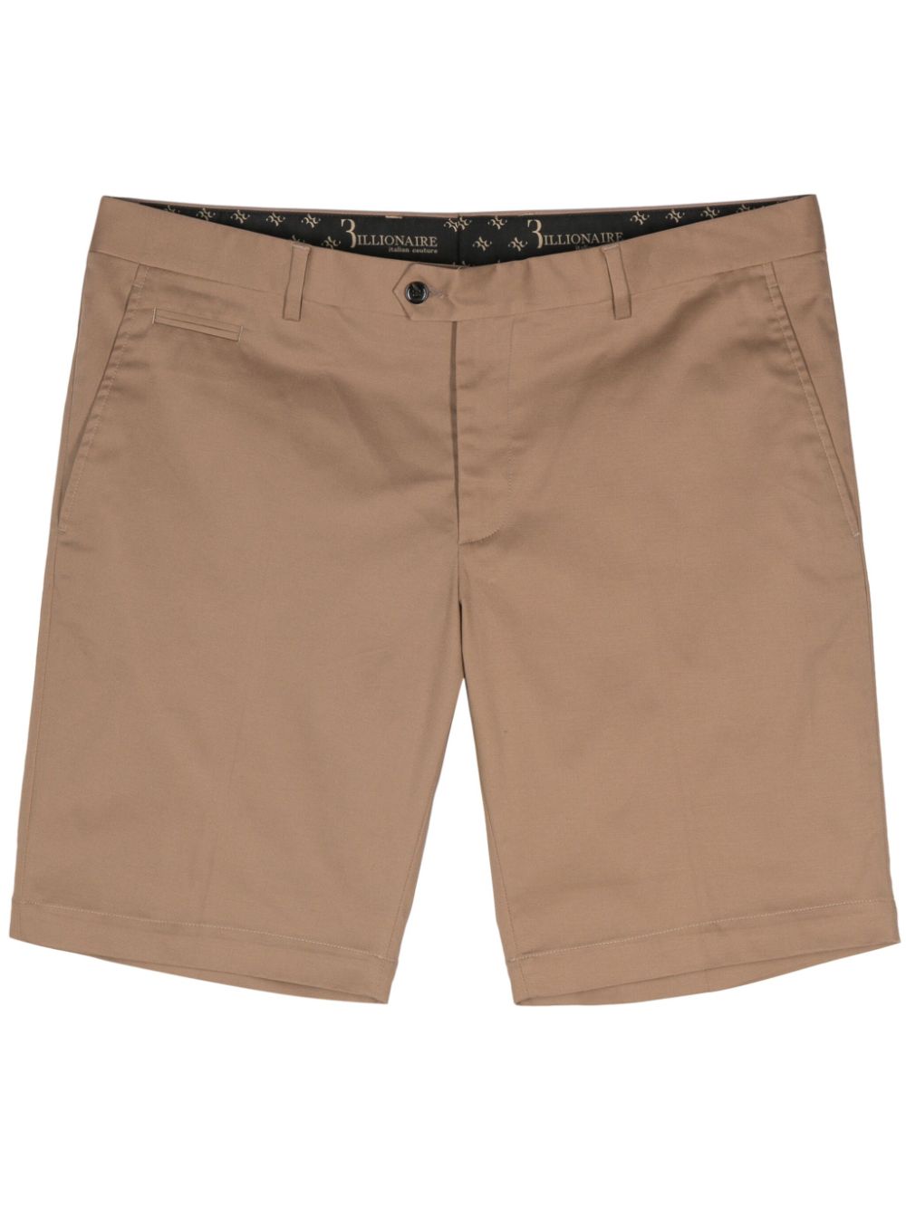 Logo-embroidered tailored shorts - Brown