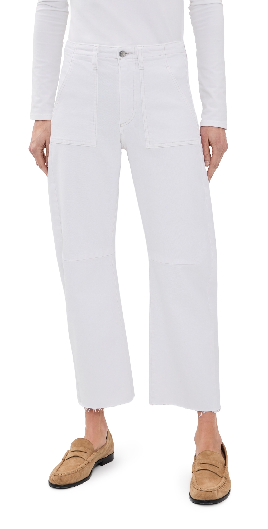 Petite Utility Jeans White
