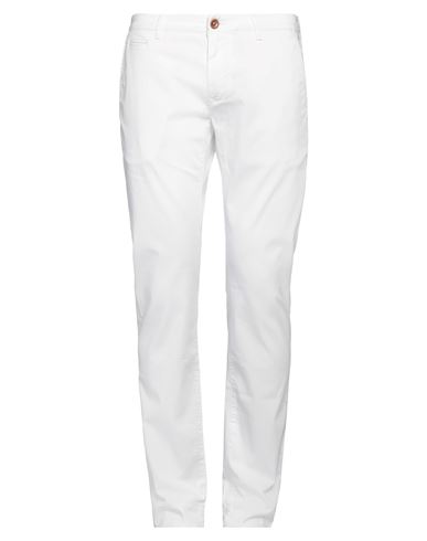 Hand Picked Man Pants White Size 33 Cotton, Elastane