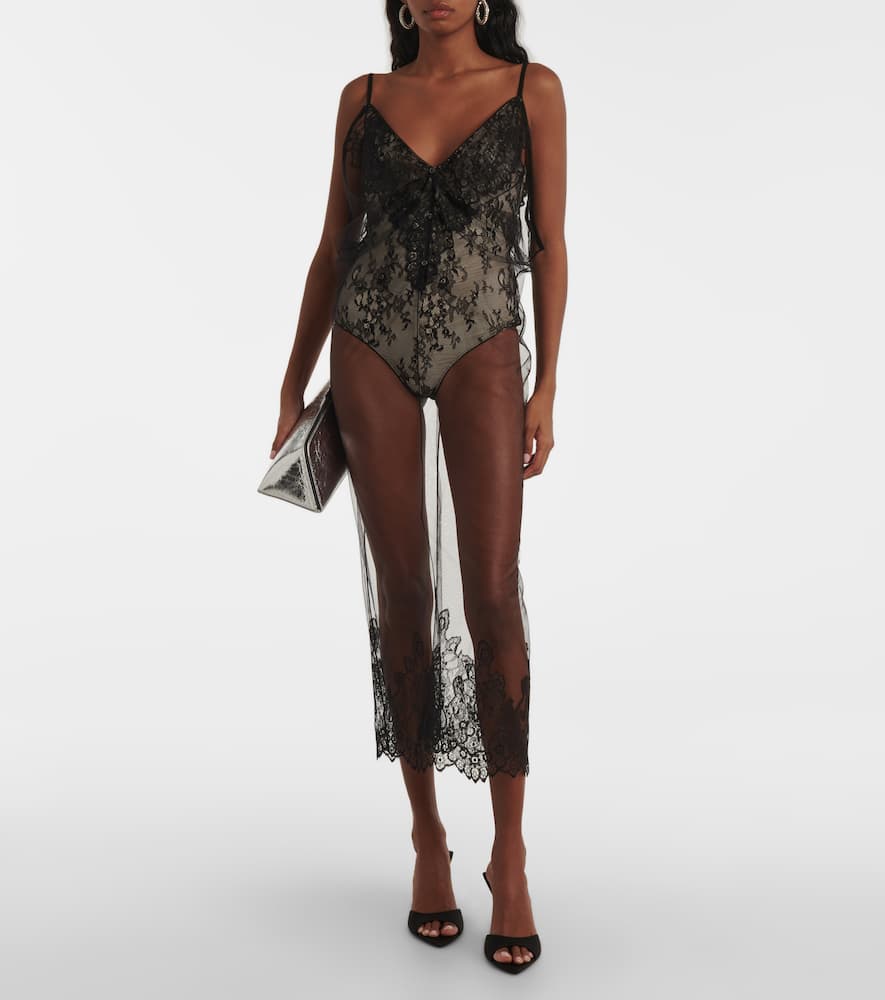 Sheer lace bodysuit