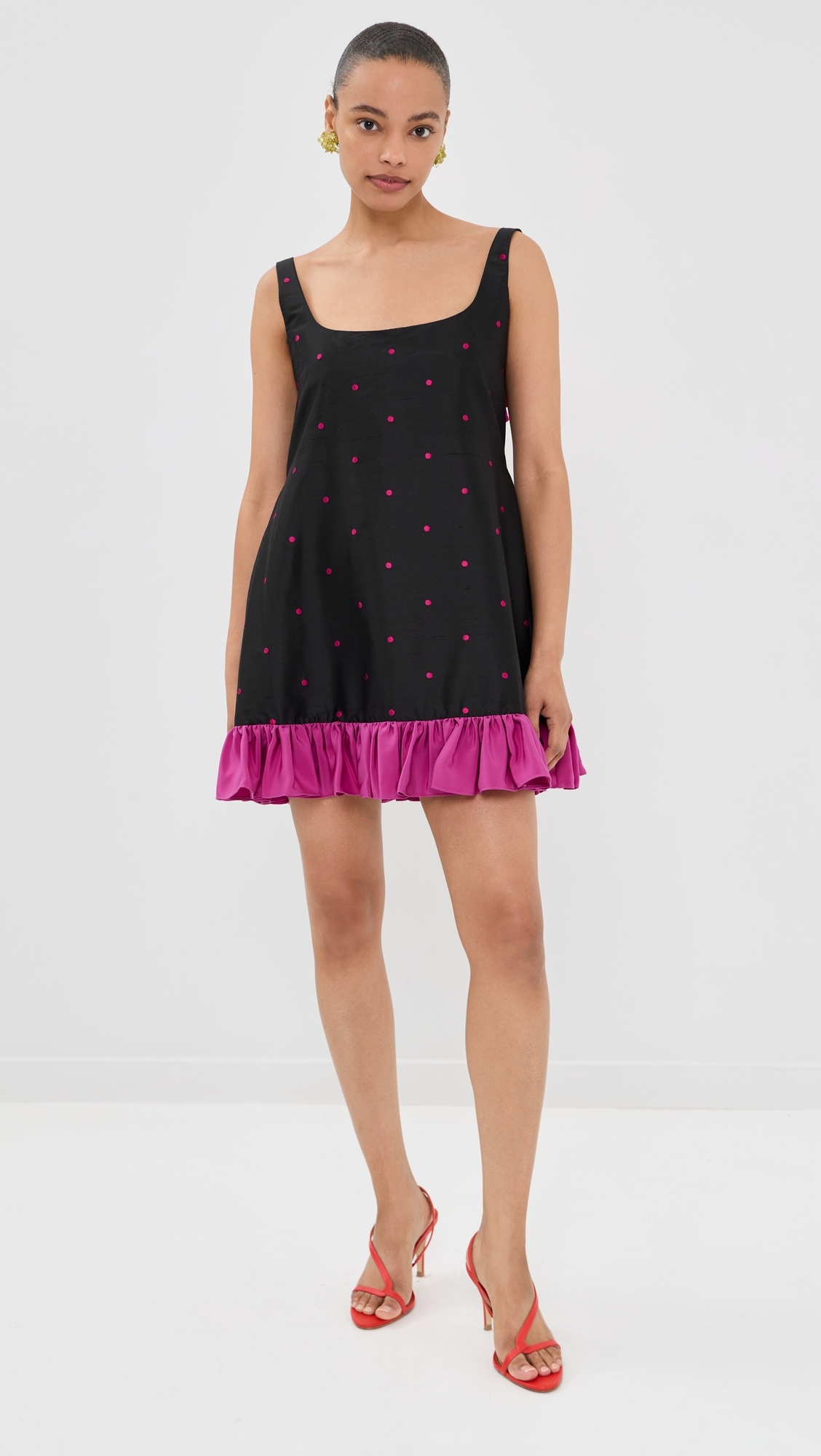 Sylvia Dress Black/Pink Dots