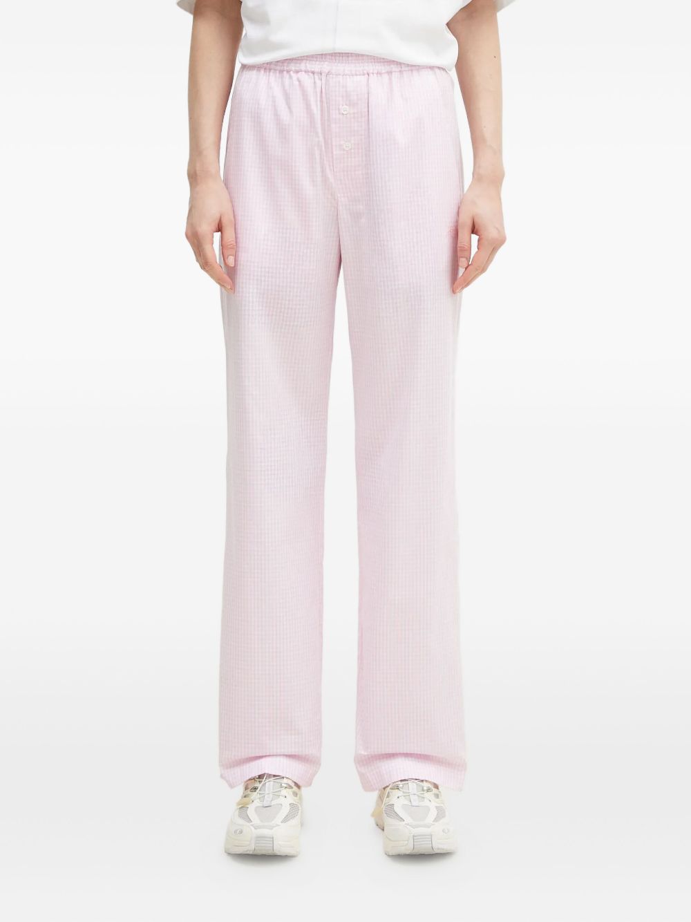 Gingham-check trousers - Pink