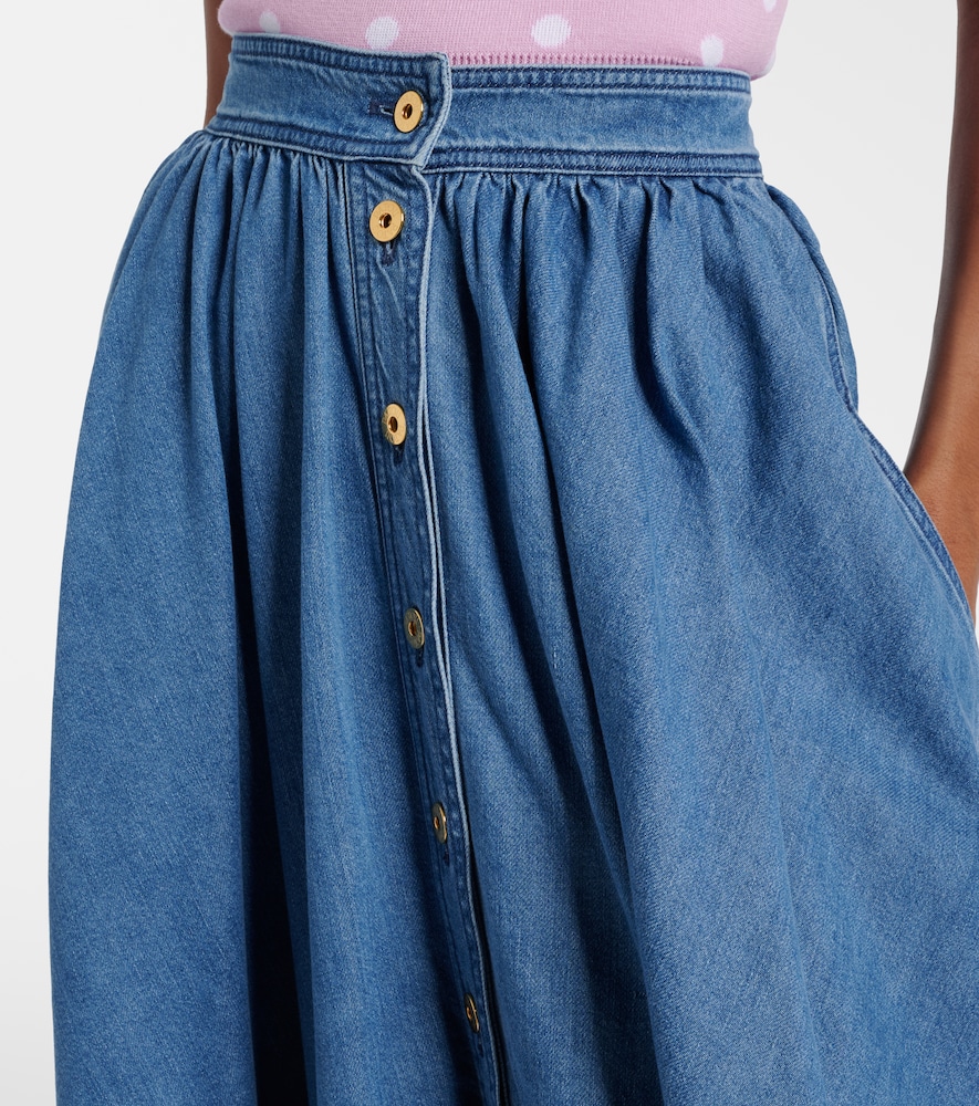 Denim midi skirt