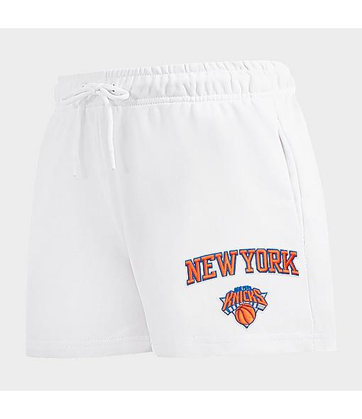 Women's New York Knicks NBA Classic Fleece Shorts in White
