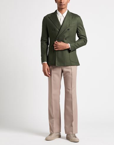 Man Blazer Military green Size 40 Cotton
