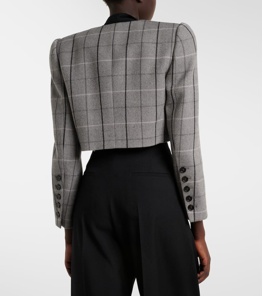Chloé Checked cropped wool jacket