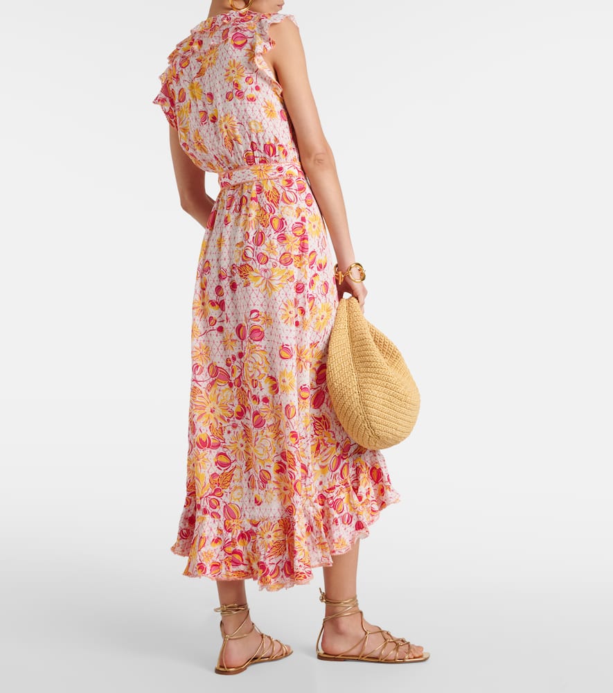Aude ruffled floral wrap dress