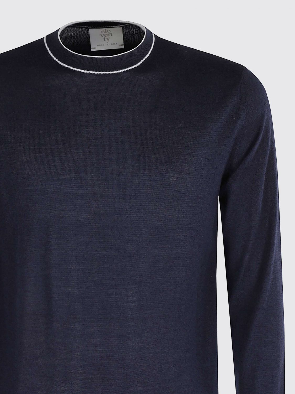Contrasting-trim T-shirt - Blue