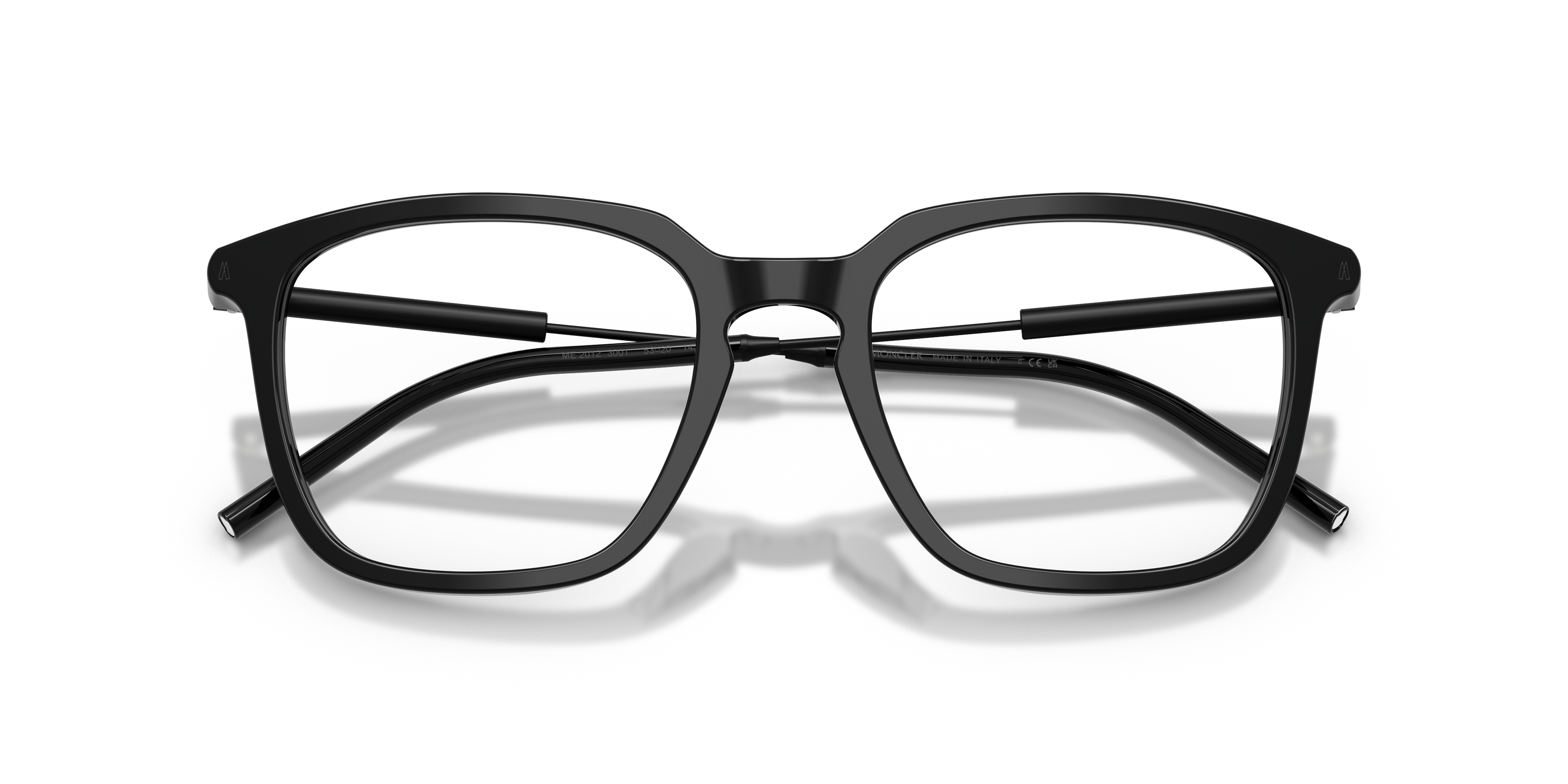 Moncler Unisex Moncler ME2012 3001 Monturas ópticas Acetato Negro Transparente Pantos Norma