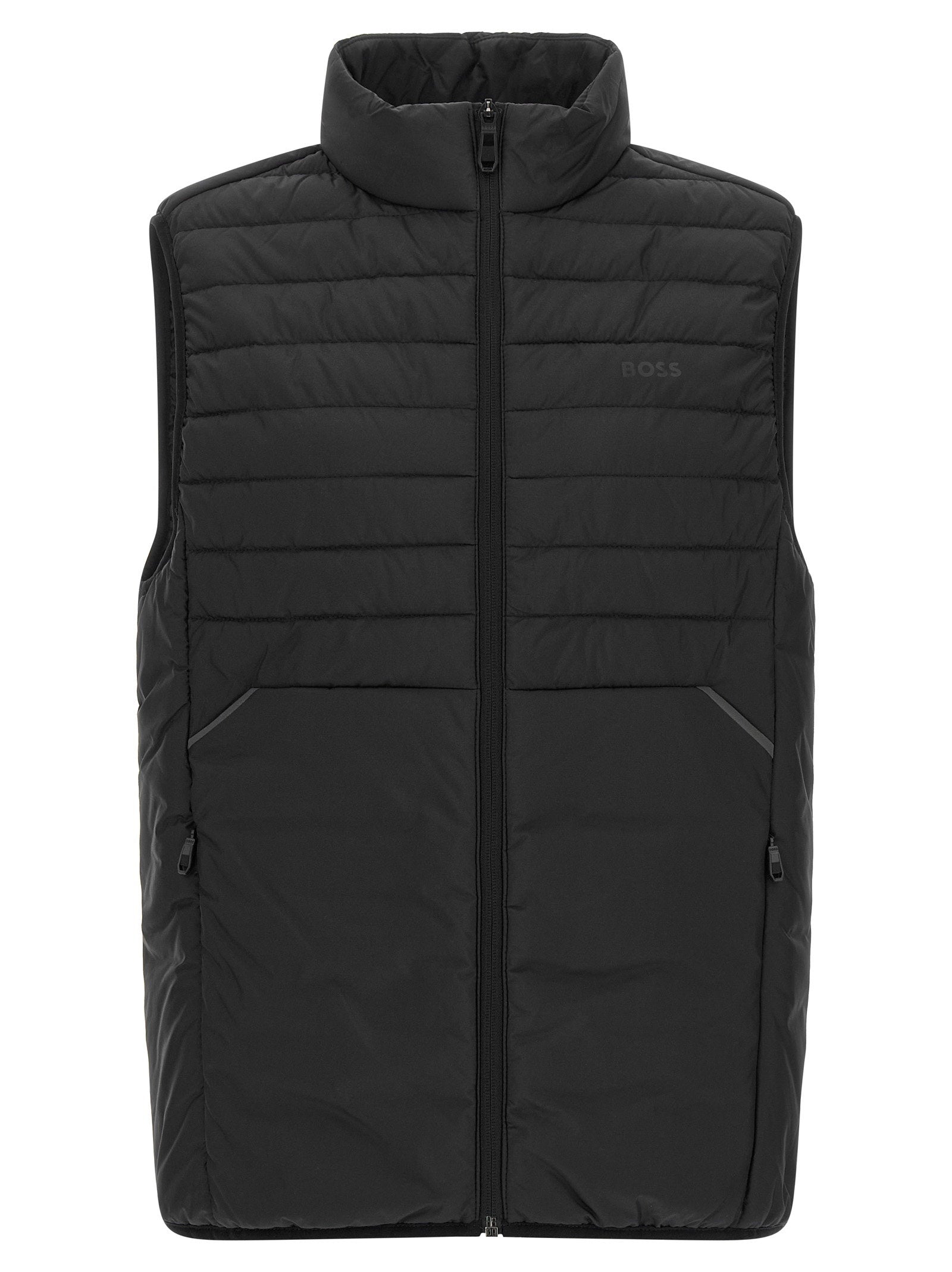 Hybrid Quilted Technical Vest — Black