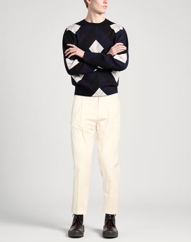 Man Pants Cream Size 35 Cotton, Elastane