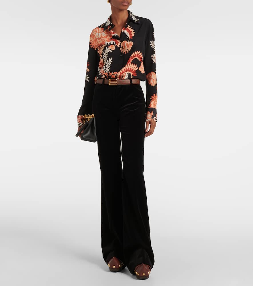 Printed silk crêpe de chine blouse