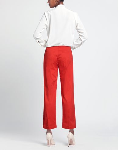 Woman Pants Tomato red Size 2 Cotton, Elastane