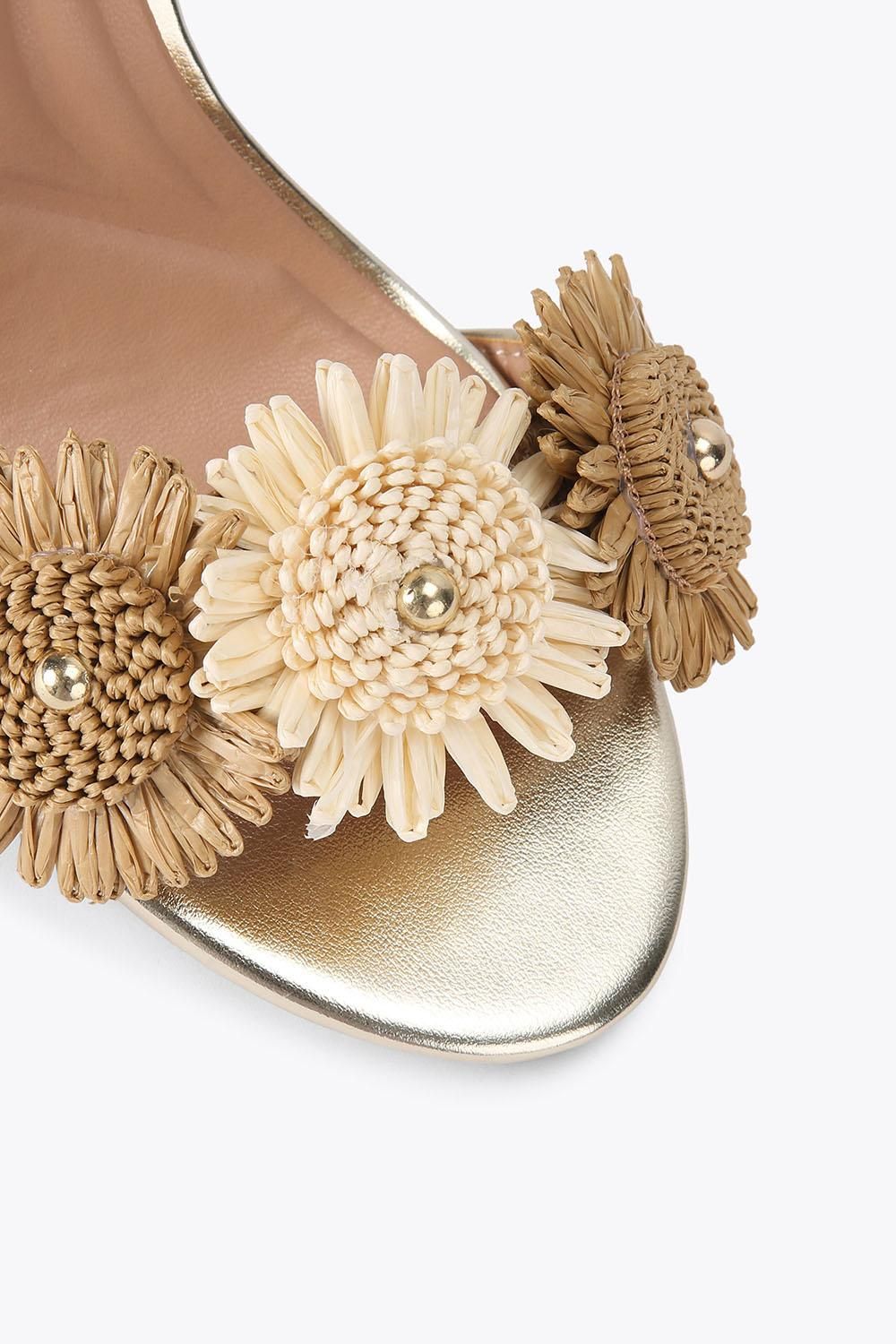 Carvela 'sorrento Flower Block' Heels In Gold