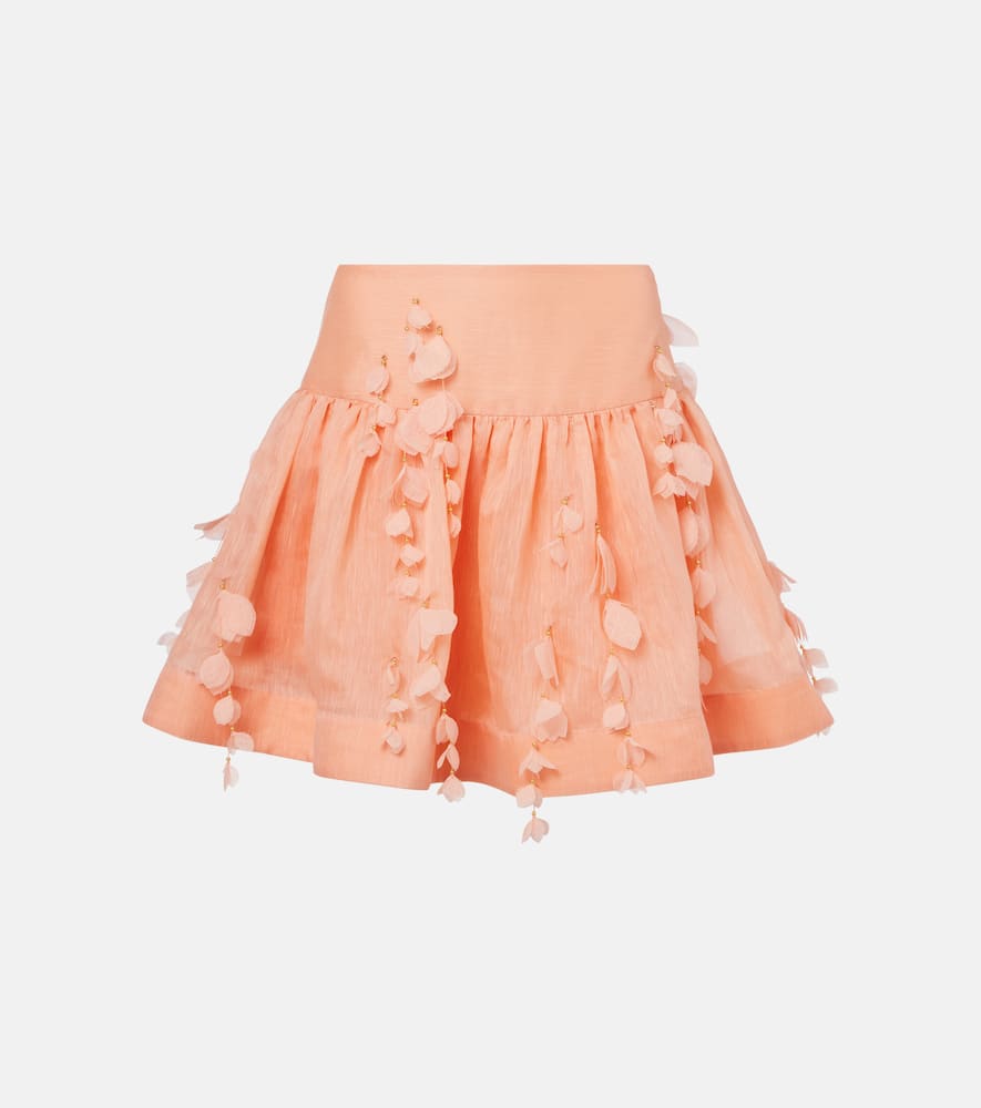 Dawning linen and silk miniskirt