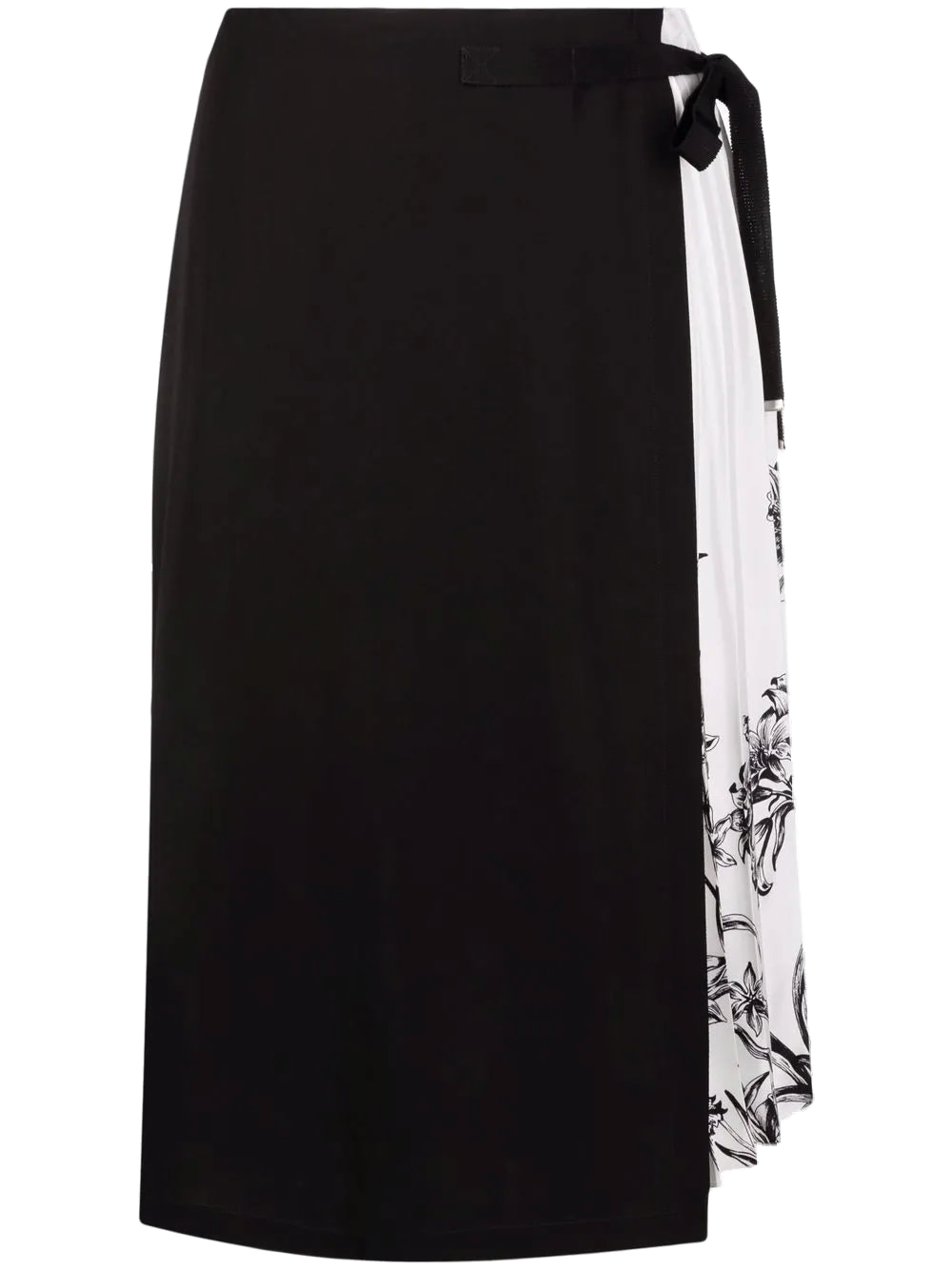 Pleated Silk Skirt — Black