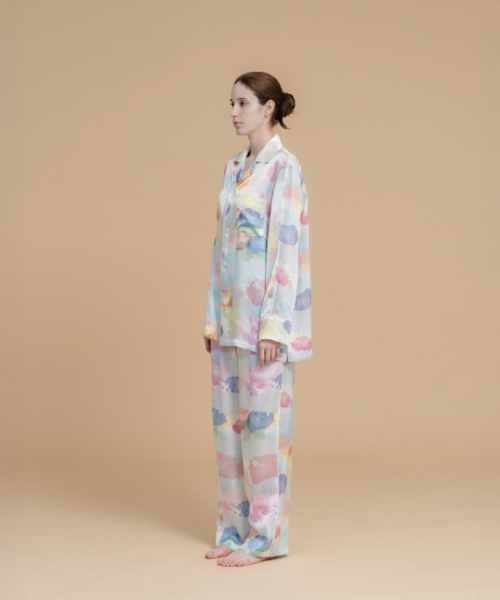 Sunburst Silk Pajama Set with Pouch