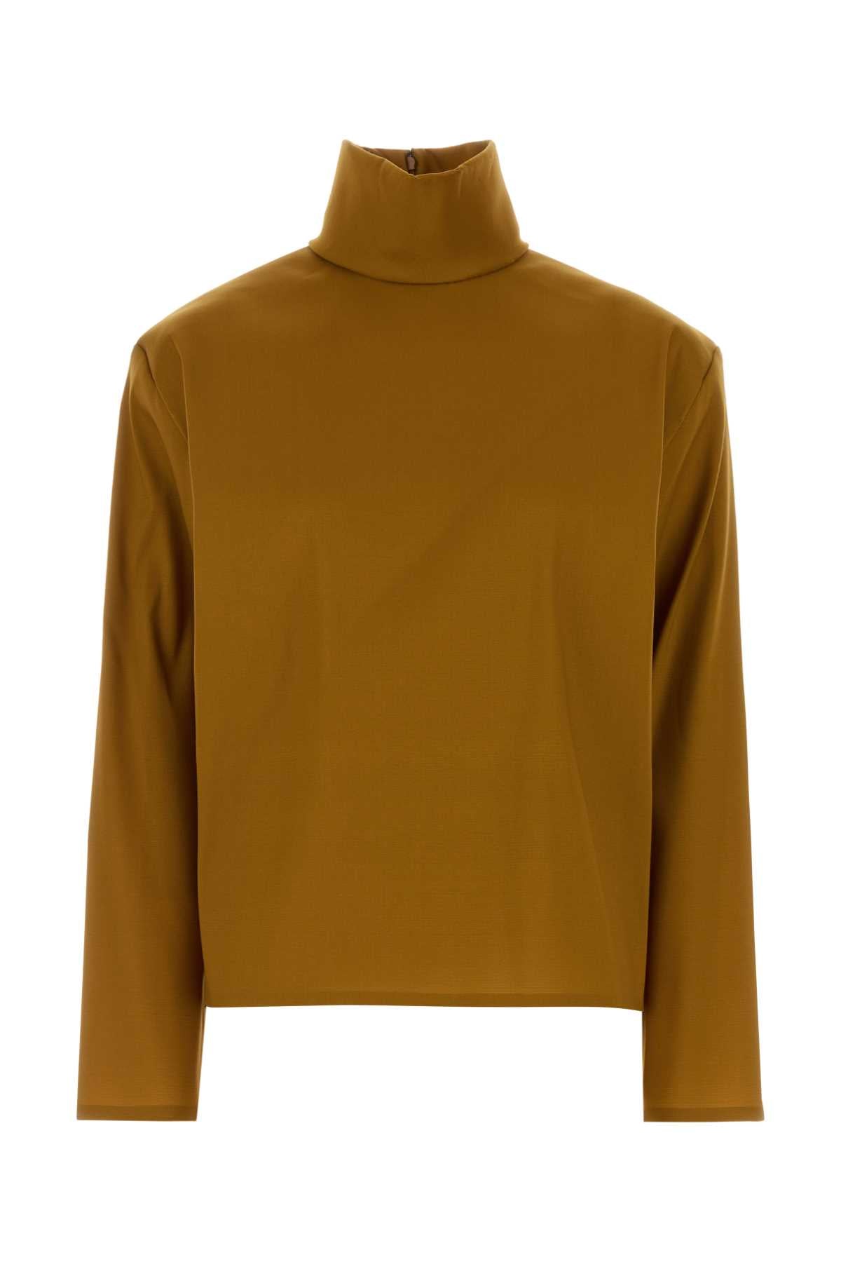 Silk Blend Turtleneck — Orange