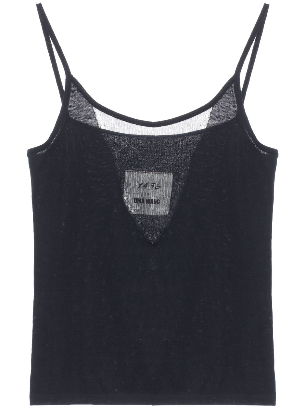 Hollow cashmere top - Black
