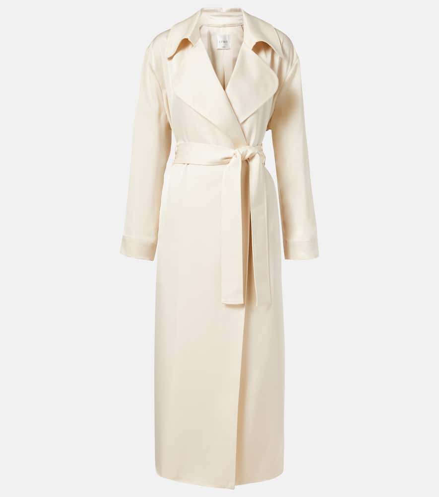 Leset Barb satin trench coat
